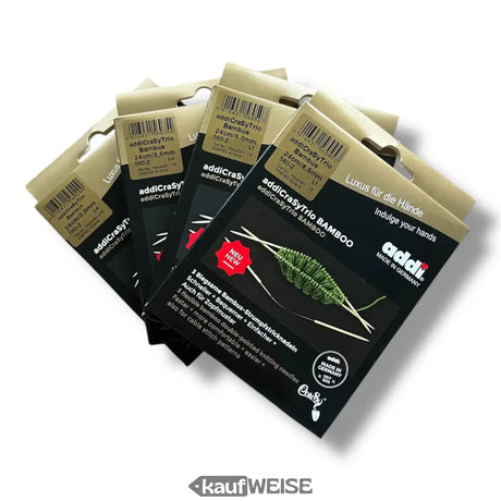 addiCraSyTrio Bamboo – Σετ εύκαμπτων βελόνων από μπαμπού (24cm) | Σετ 3 τεμαχίων | Κατασκευασμένο στη Γερμανία