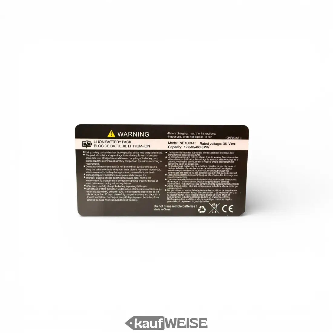 Schwarzer Xiaomi Mi Scooter Pro Akku 12.8Ah, unbenutzt mit Kratzern, 460Wh