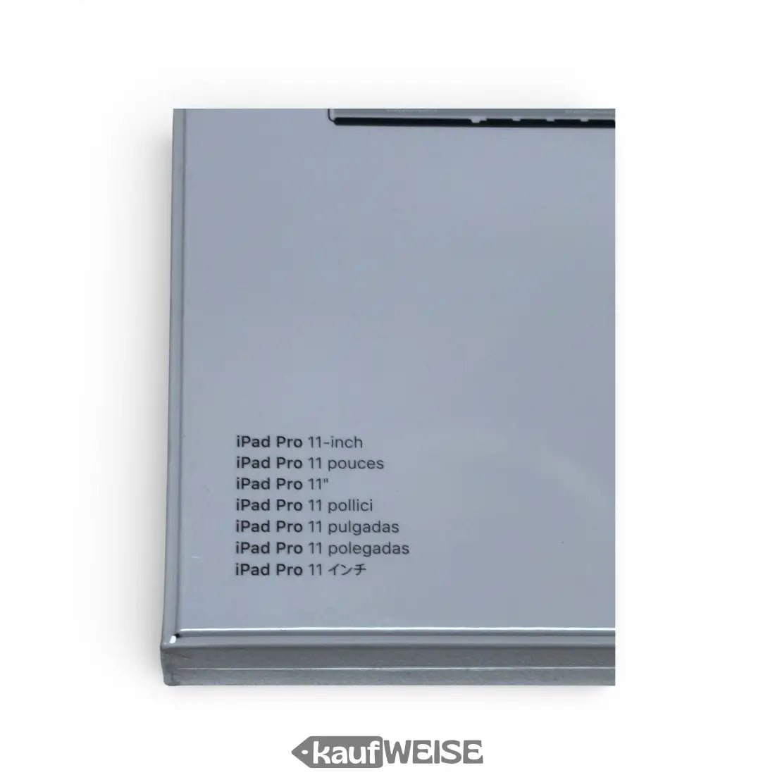 Silberne iPad Pro 11 Zubehörhülle mit Tastatur AZERTY-Layout Rückseite