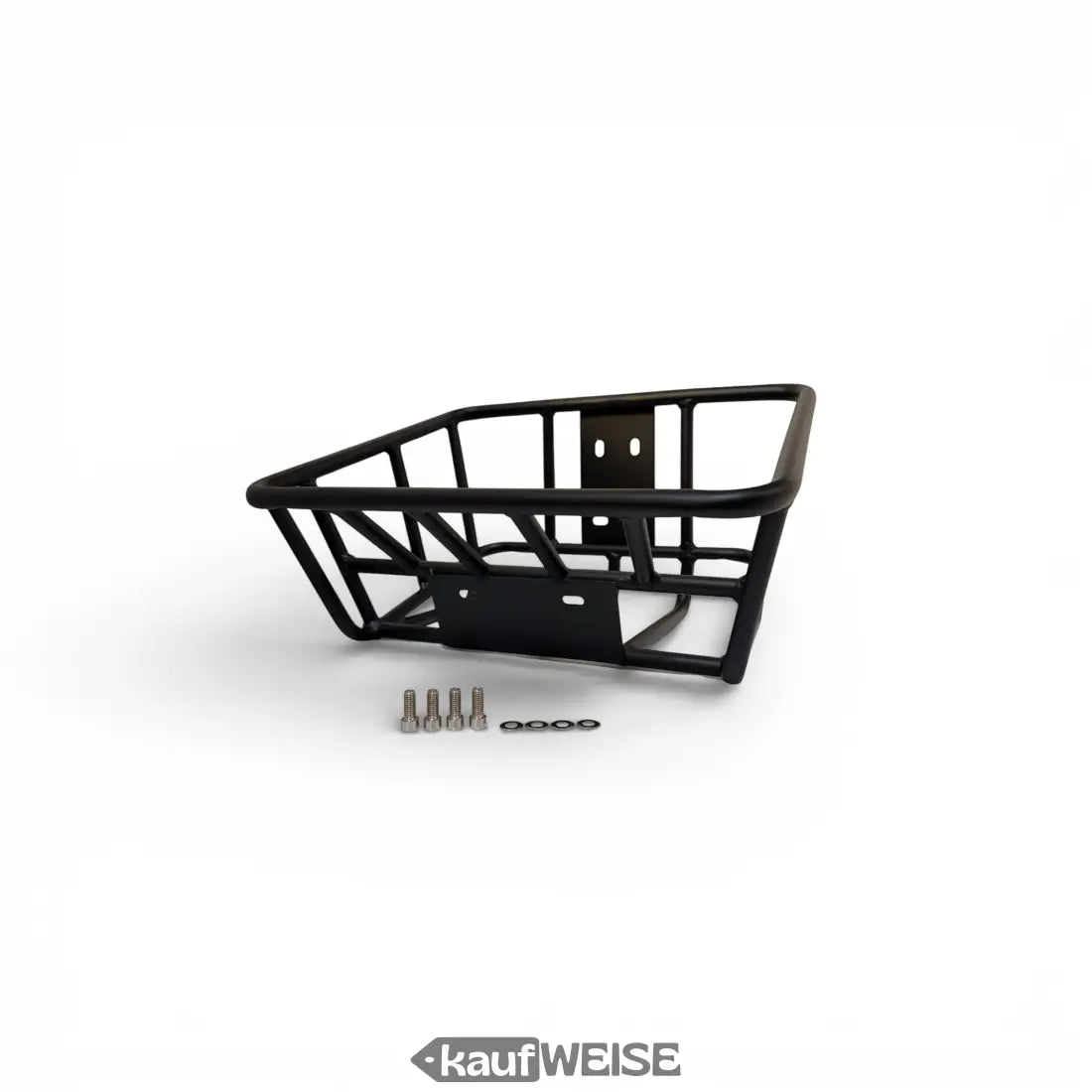Robuster schwarzer Matt-Metallkorb 35x30x20 cm für E-Scooter & Fahrrad mit Montageset