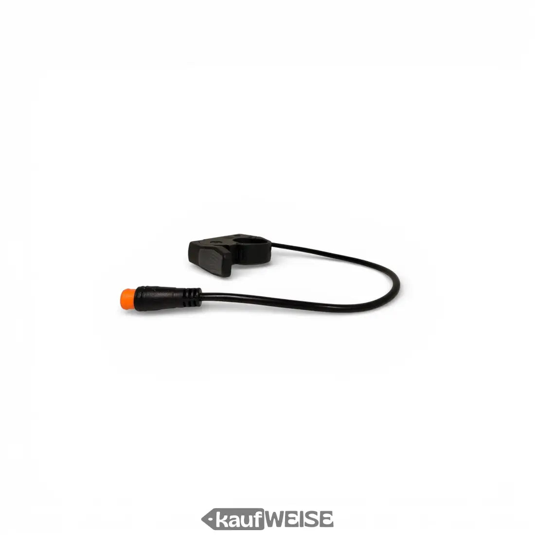Schwarzes Kabel mit orange Spitze, schwarzer Clip am GTS One Gashebel Volta