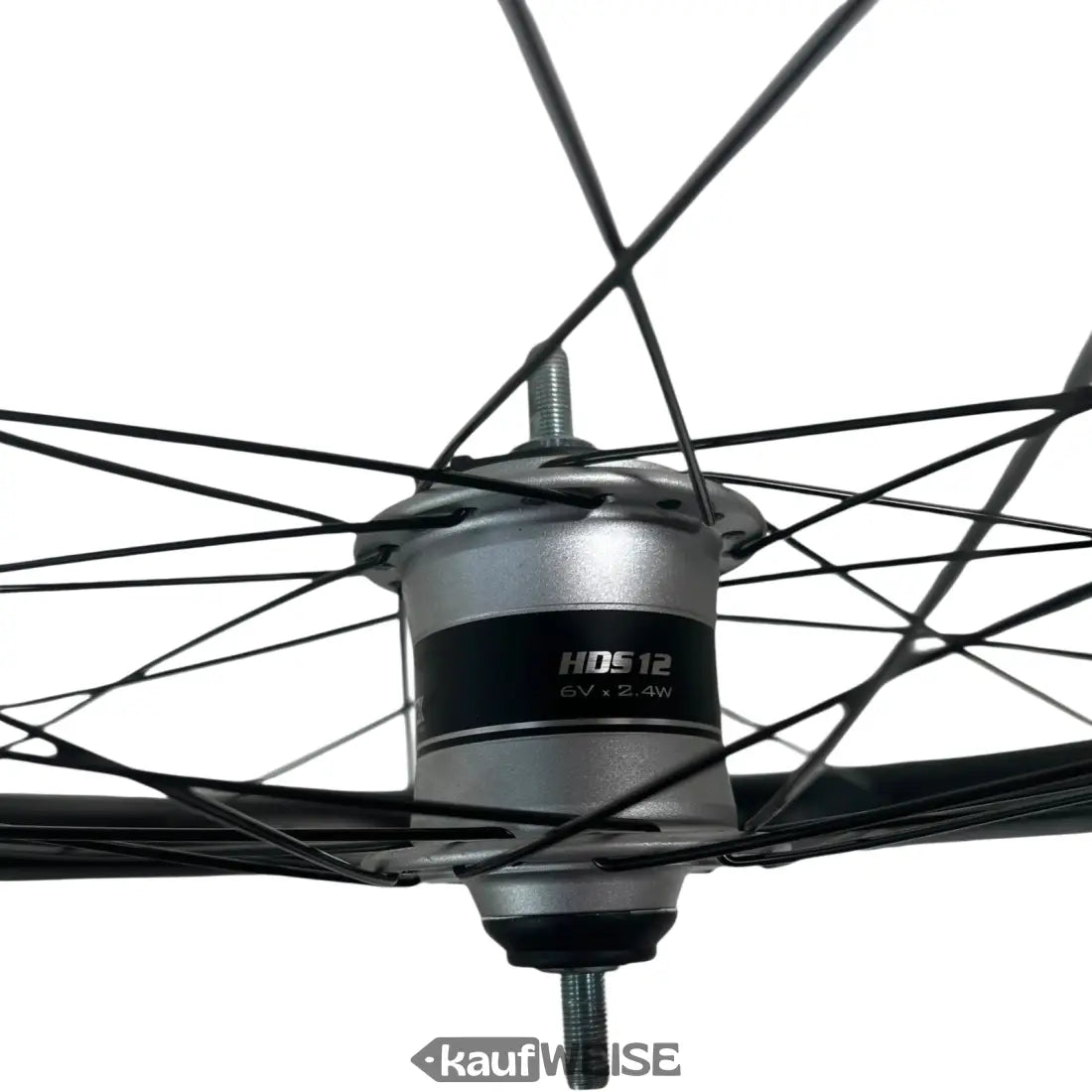 Silberner Sturmey Archer HDS12 Nabendynamo im 26’’ Vorderrad