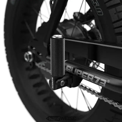 Schwarzer, gerändelter Fußrasten für Fahrrad, passend für Original Super73 Klappbar