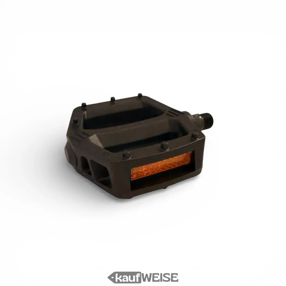 Schwarzes Super73 Polymer-Pedalpaar mit orange Reflexstreifen, robust und rutschfest