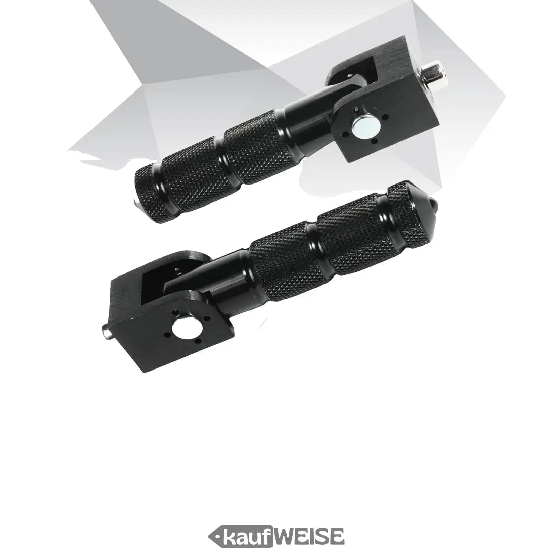 Schwarze Motorrad-Fußrasten mit geriffeltem Griff, passend für E-Bike 8mm Aufnahme